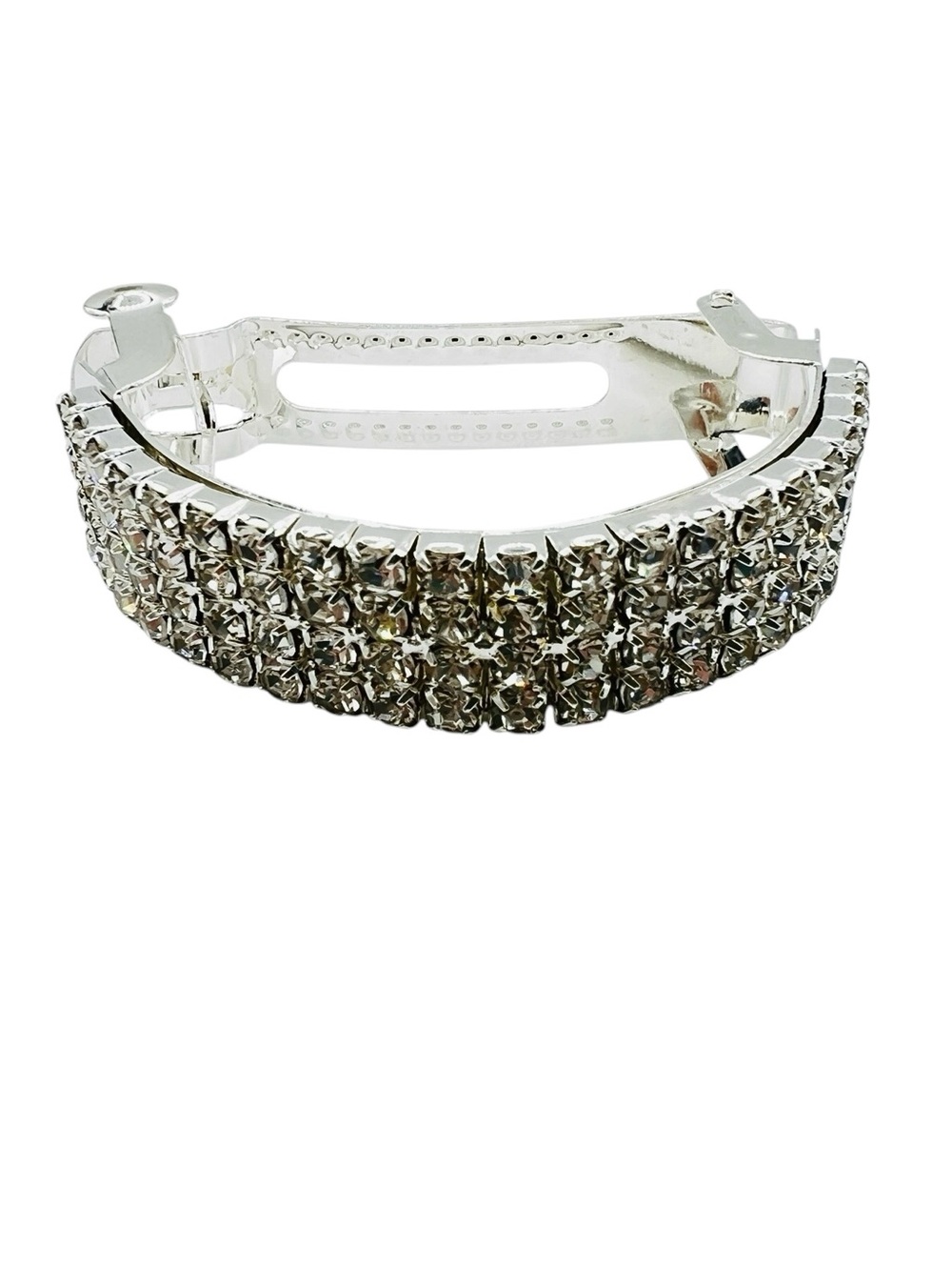 Silver Rhinestone Ponytail Hair Clip New
